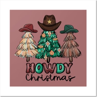 Howdy Christmas, Cowboy Hats, Christmas Trees Posters and Art